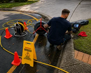 Plumber inspecting a blocked drain in Coogee