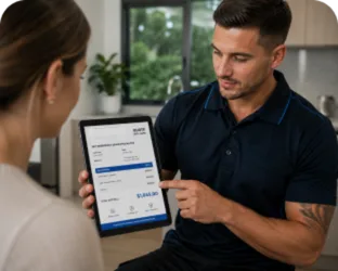 Going through the estimate with a Coogee customer
