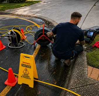 Repairing a burst drain pipe at a Coogee home